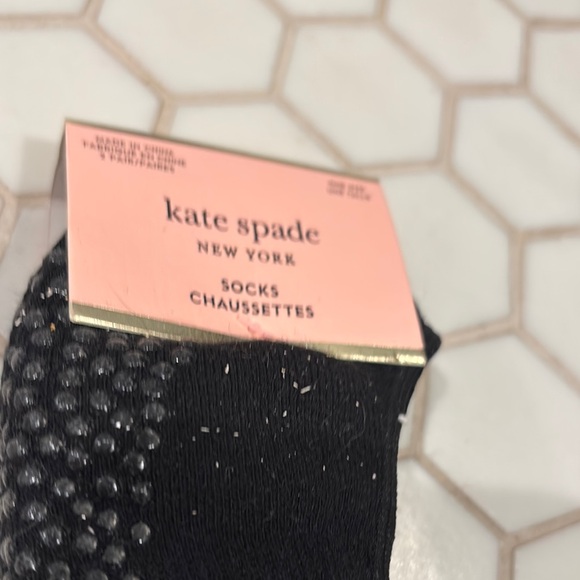 Kate Spade Barre Socks with Gold Spade Logo Black - Picture 2 of 3